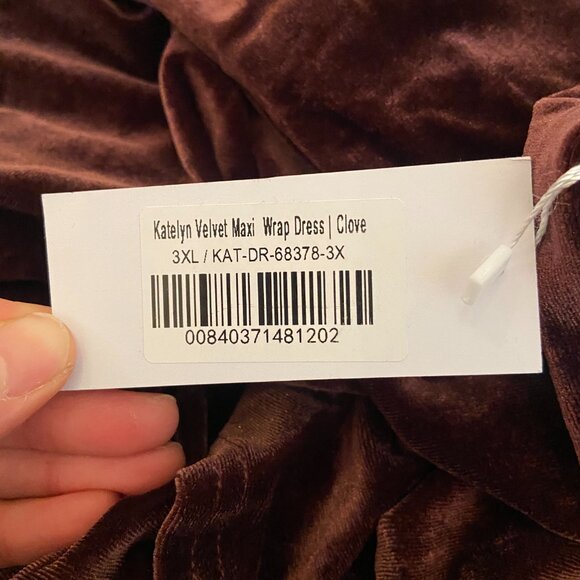 Baltic Born Katelyn Velvet Maxi Wrap Dress | Clove Size 3XL3XL - Picture 7 of 7